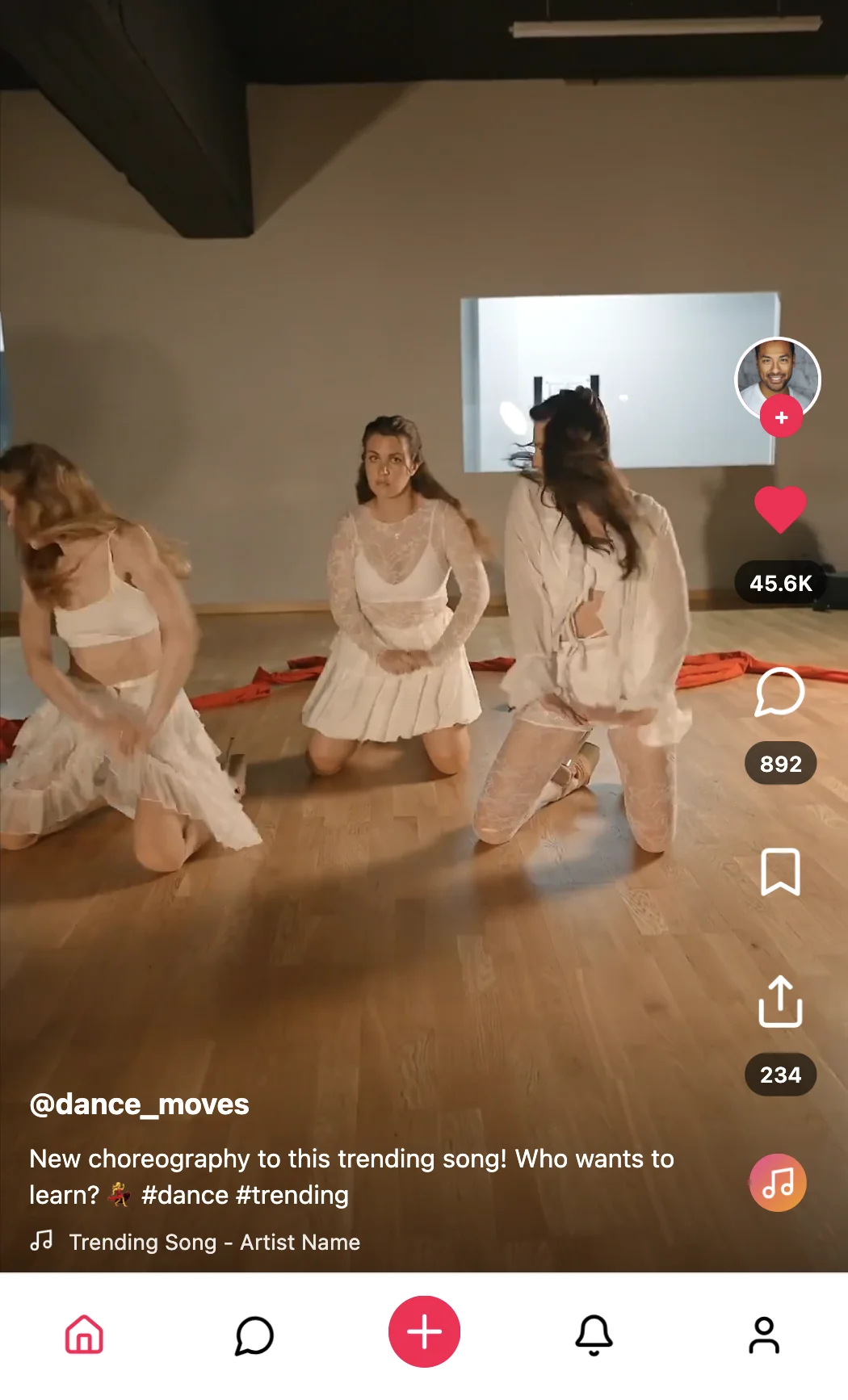 A preview image of the "TikTok Clone" sample app that's built using BuildAvelo